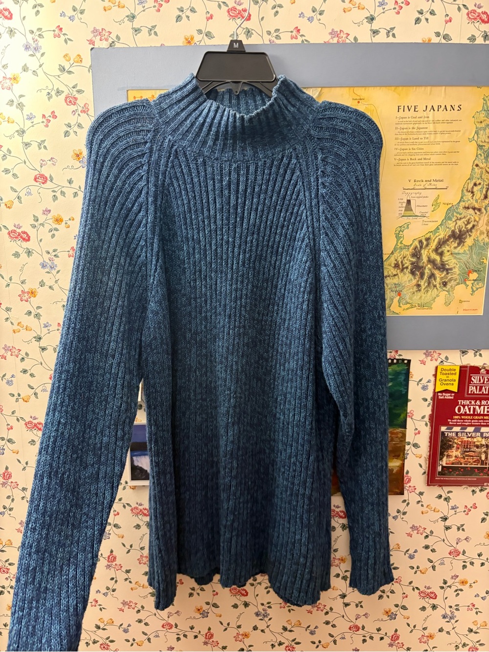 Philosophy Men's Teal Ribbed Turtleneck Sweater